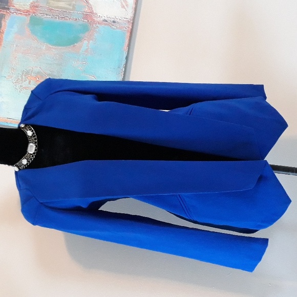 Forever21/ Blue/ Draped Front Blazer Size M - Picture 6 of 12